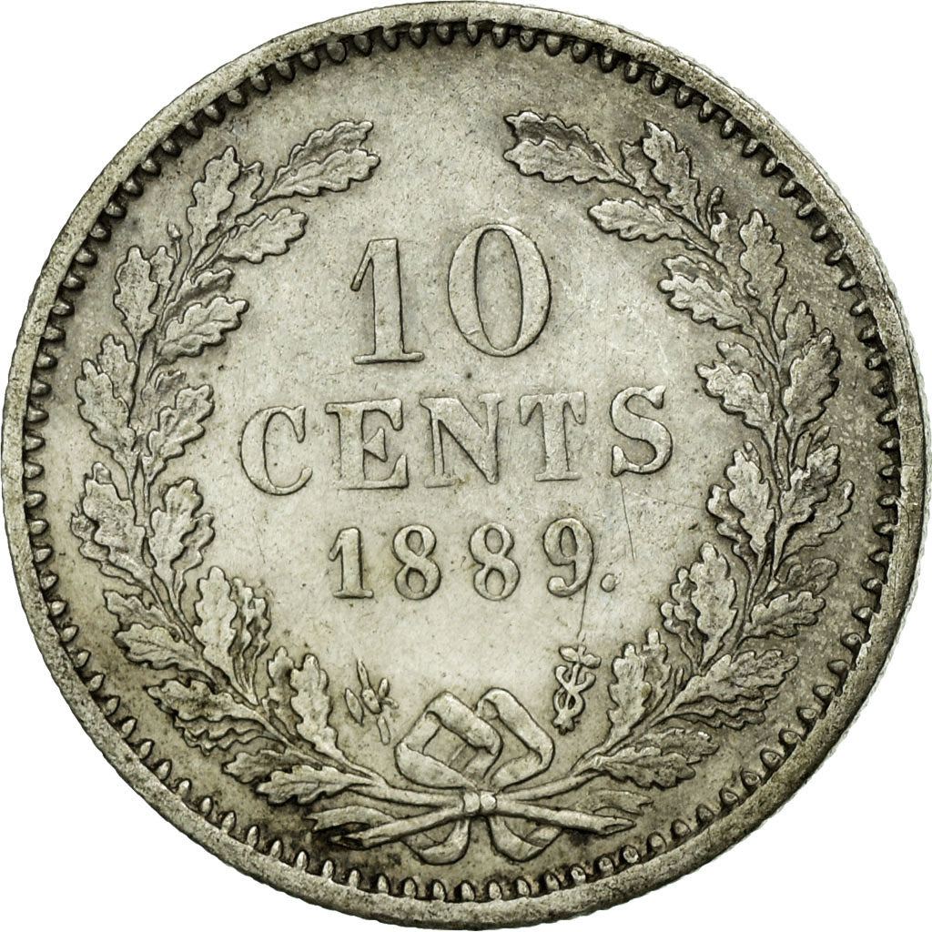 Munten, Nederland, William III, 10 Cents, 1889, ZF+, Zilver, KM:80