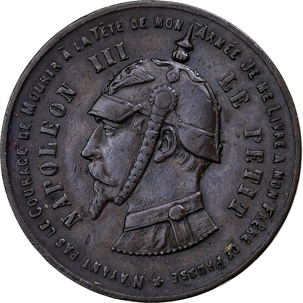France, 10 Centimes, SATIRICAL COINS, 1871, Copper, EF(40-45)