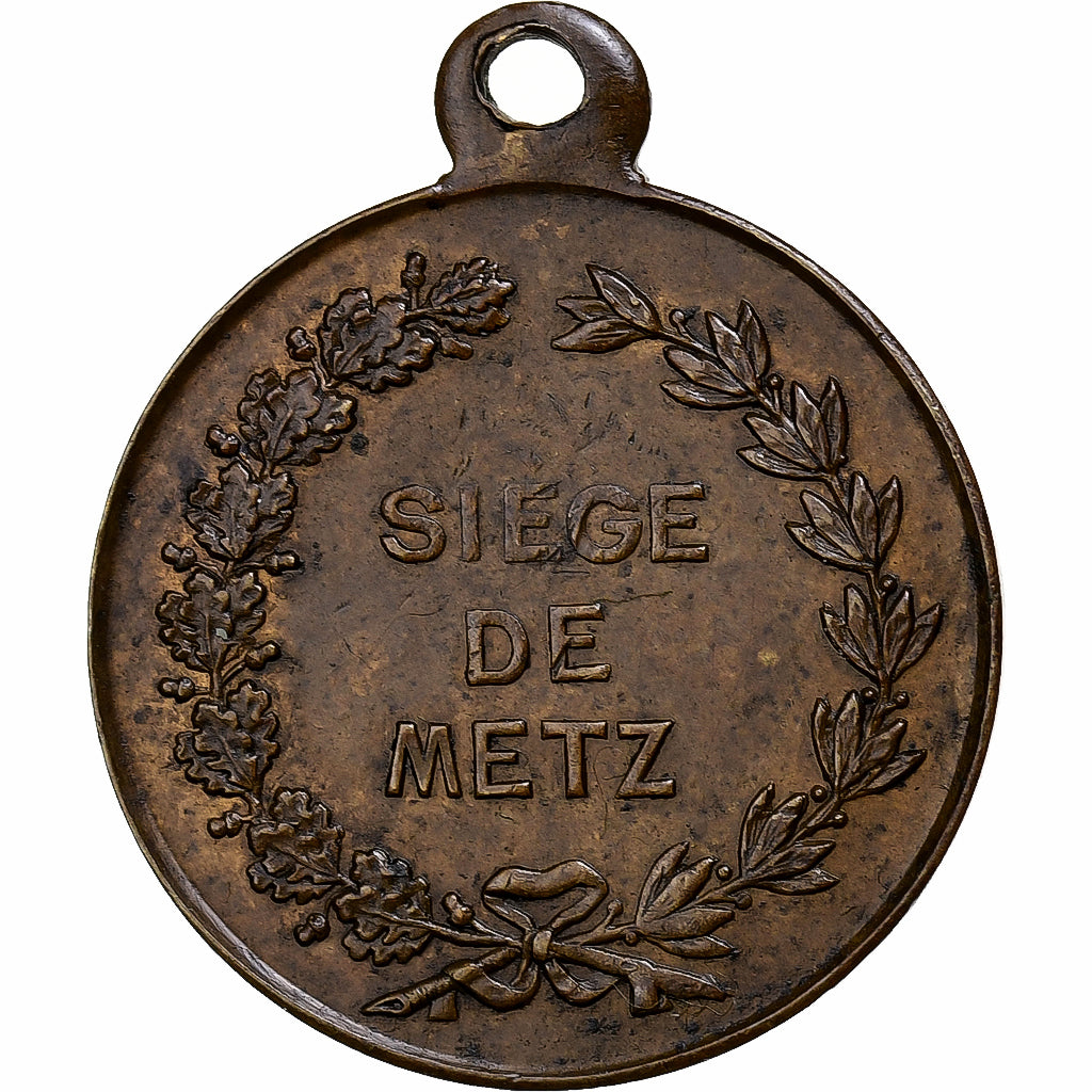 França, medalha, Maréchal Bazaine, Siège de Metz, Latão, AU(55-58)