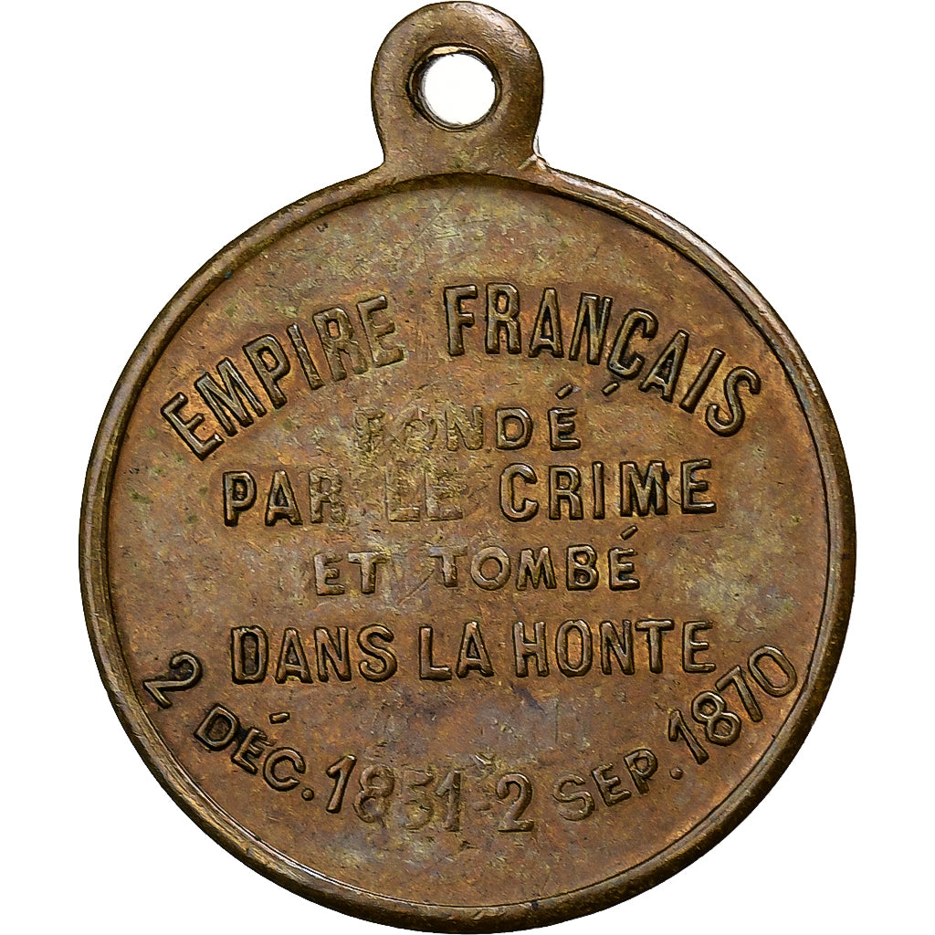 Frankreich, Medaille, Satirique, Napoléon le Petit, La Honte, 1870, Messing, SS