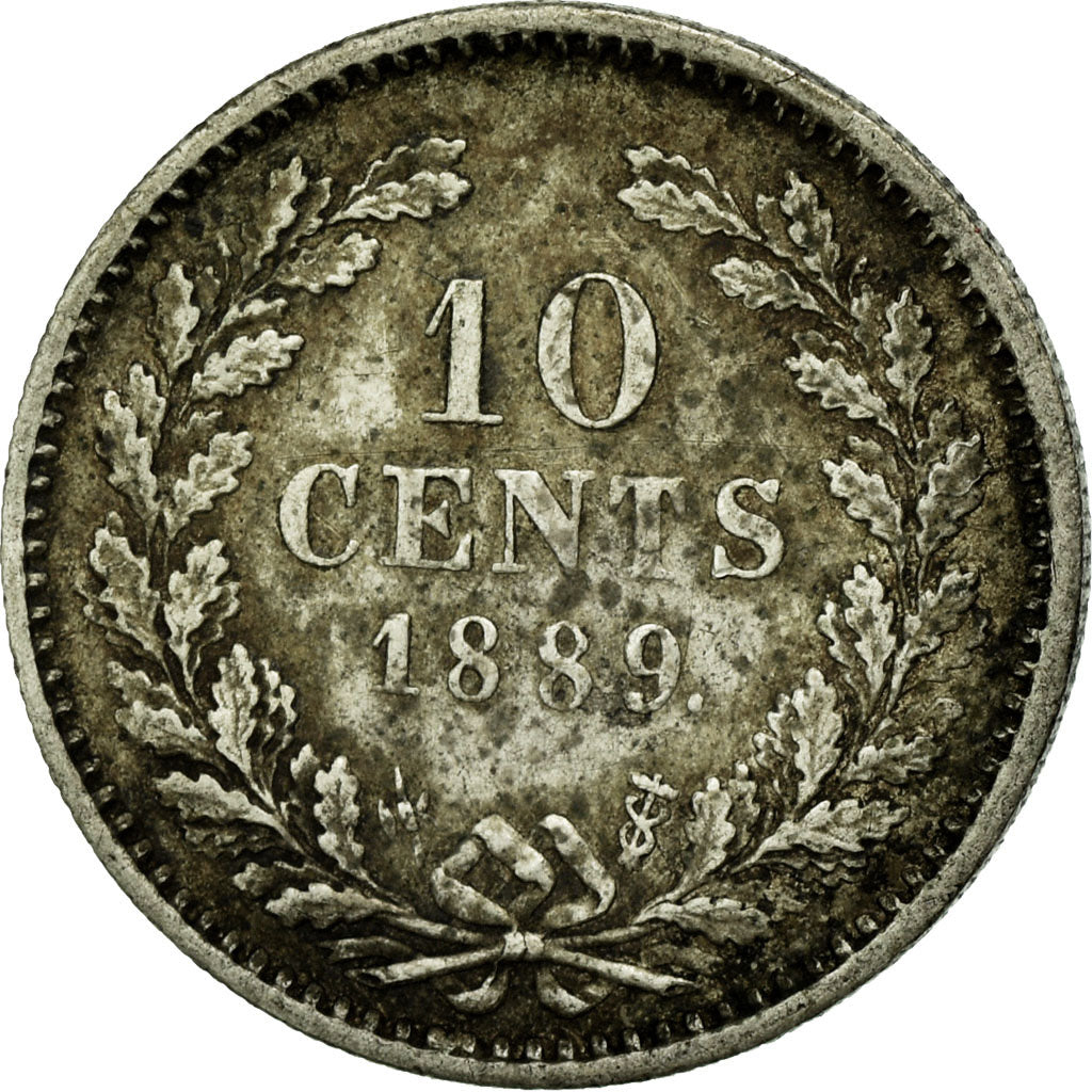 Moneta, Paesi Bassi, William III, 10 Cents, 1889, BB+, Argento, KM:80