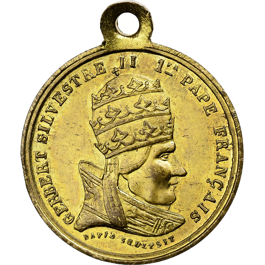 Frankrijk, Medaille, Sylvestre II, Aurillac, 1851, Tin, PR