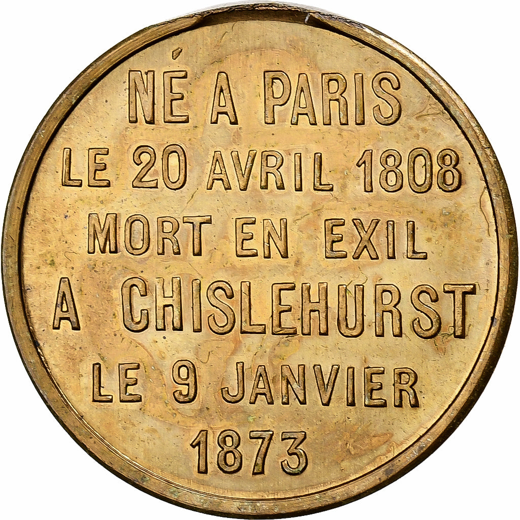Francia, medaglia, MORT DE NAPOLÉON III, 1873, Ottone, SPL-