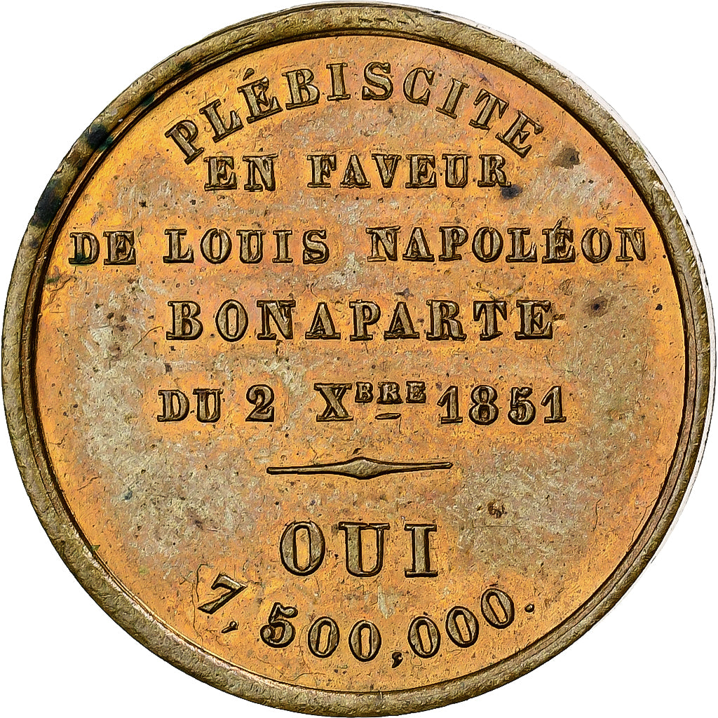 Francia, medaglia, Louis-Napoléon Bonaparte, Acclamation du Plébiscite, 1851
