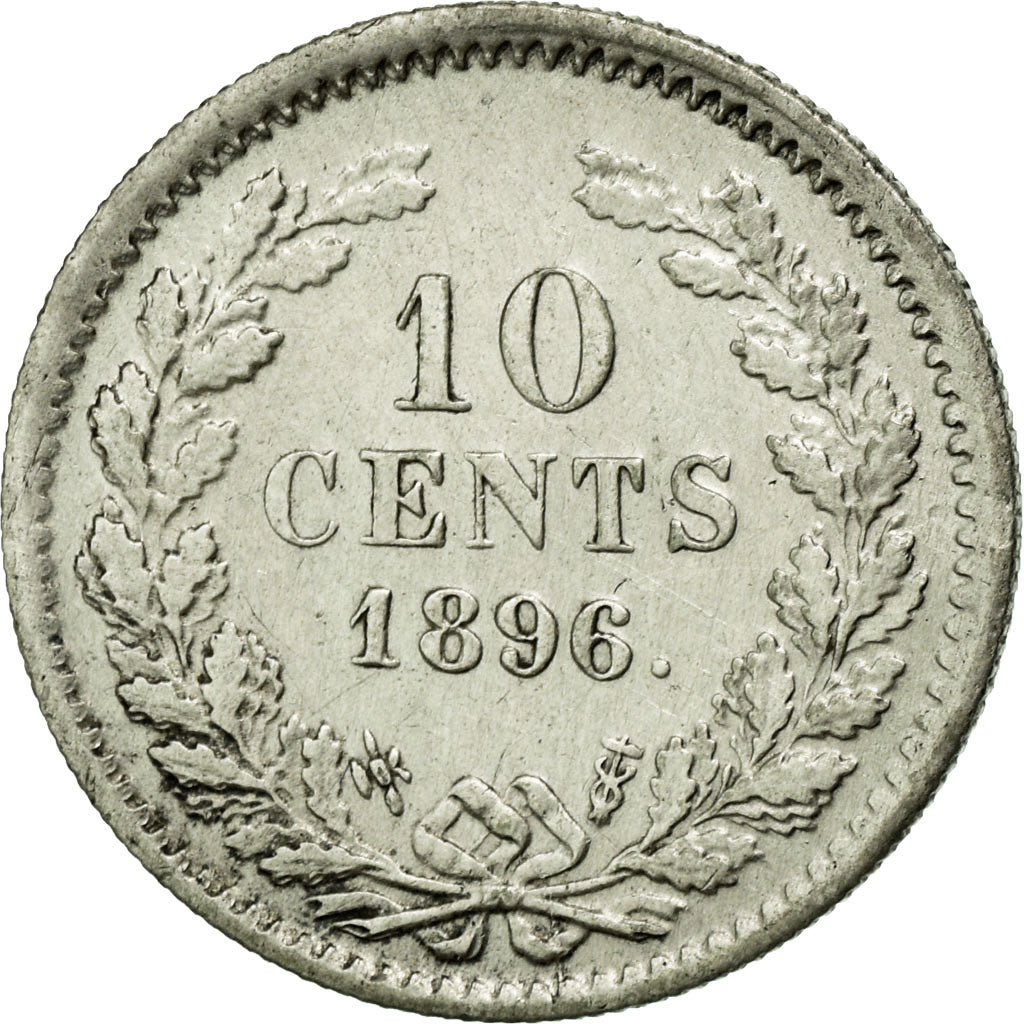 Coin, Netherlands, Wilhelmina I, 10 Cents, 1896, EF(40-45), Silver, KM:116