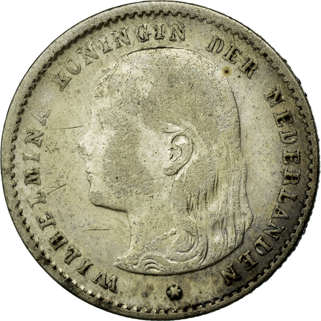 Coin, Netherlands, Wilhelmina I, 10 Cents, 1897, VF(30-35), Silver, KM:116