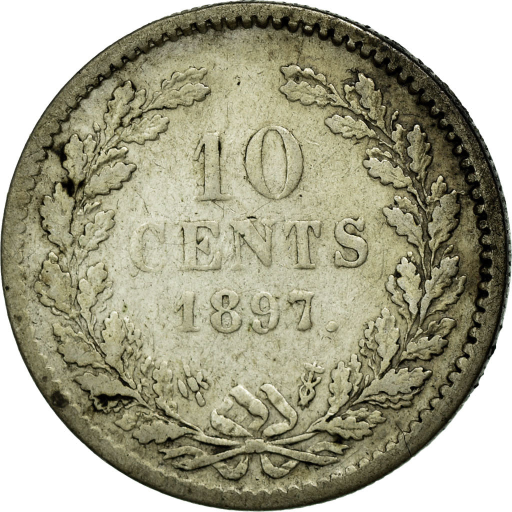 Coin, Netherlands, Wilhelmina I, 10 Cents, 1897, VF(30-35), Silver, KM:116
