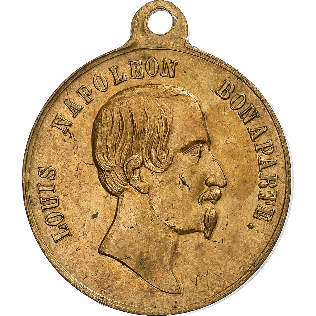 France, Token, Réélection de Louis Napoléon Bonaparte, 1851, Brass, AU(55-58)