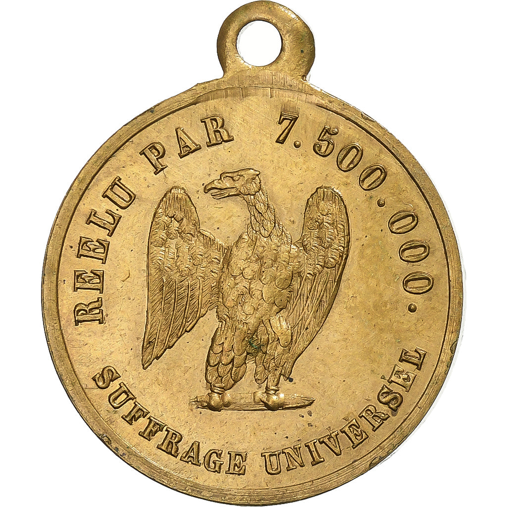 Frankrijk, Token, Réélection de Louis Napoléon Bonaparte, 1851, Tin, PR