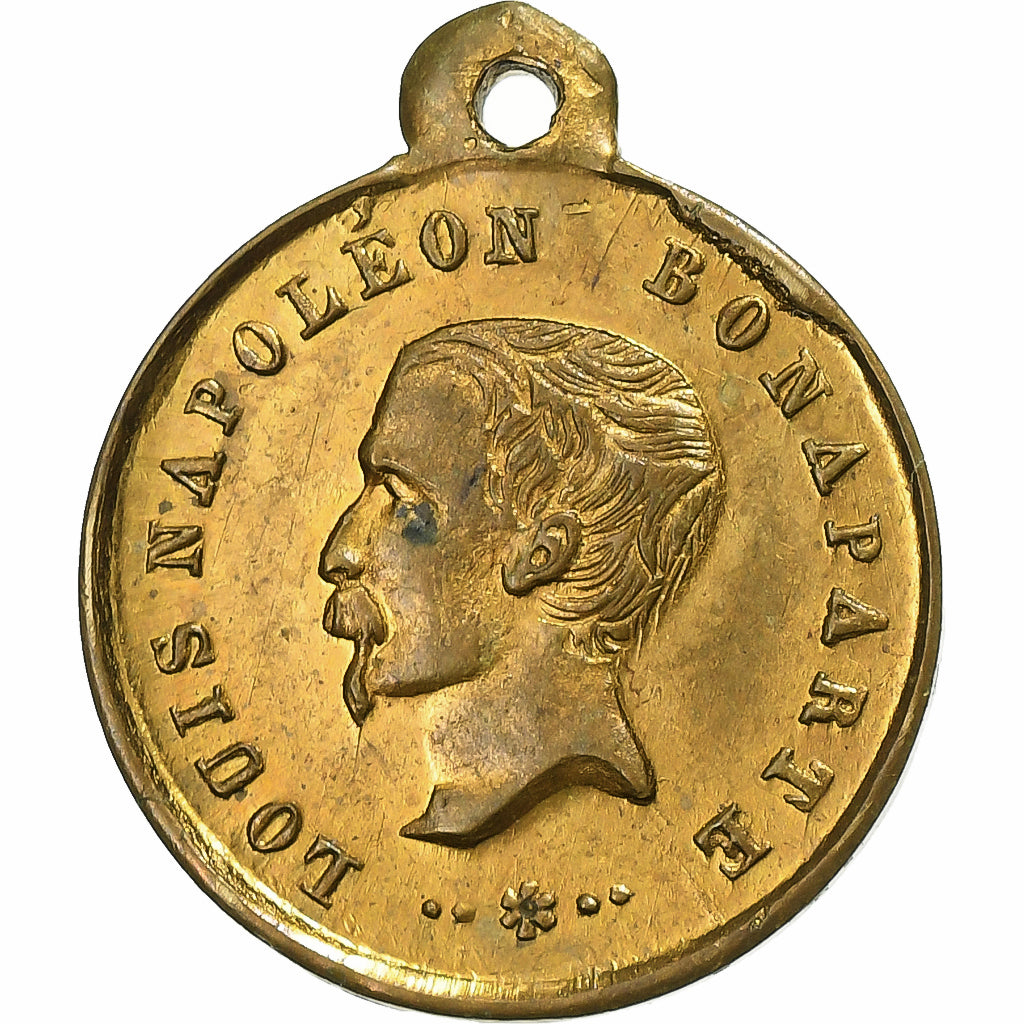 France, Jeton, Réélection de Louis Napoléon Bonaparte, 1851, Laiton, TTB+