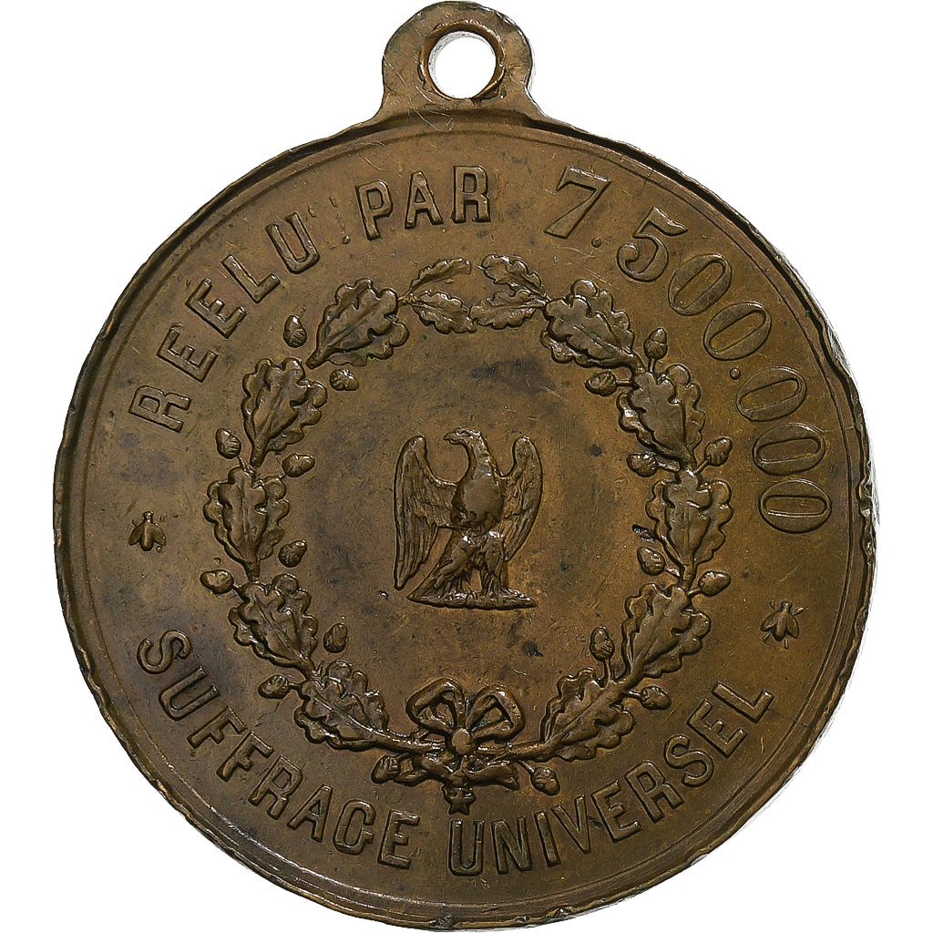 France, Token, Louis Napoléon Bonaparte Réélu au Suffrage Universel, 1851