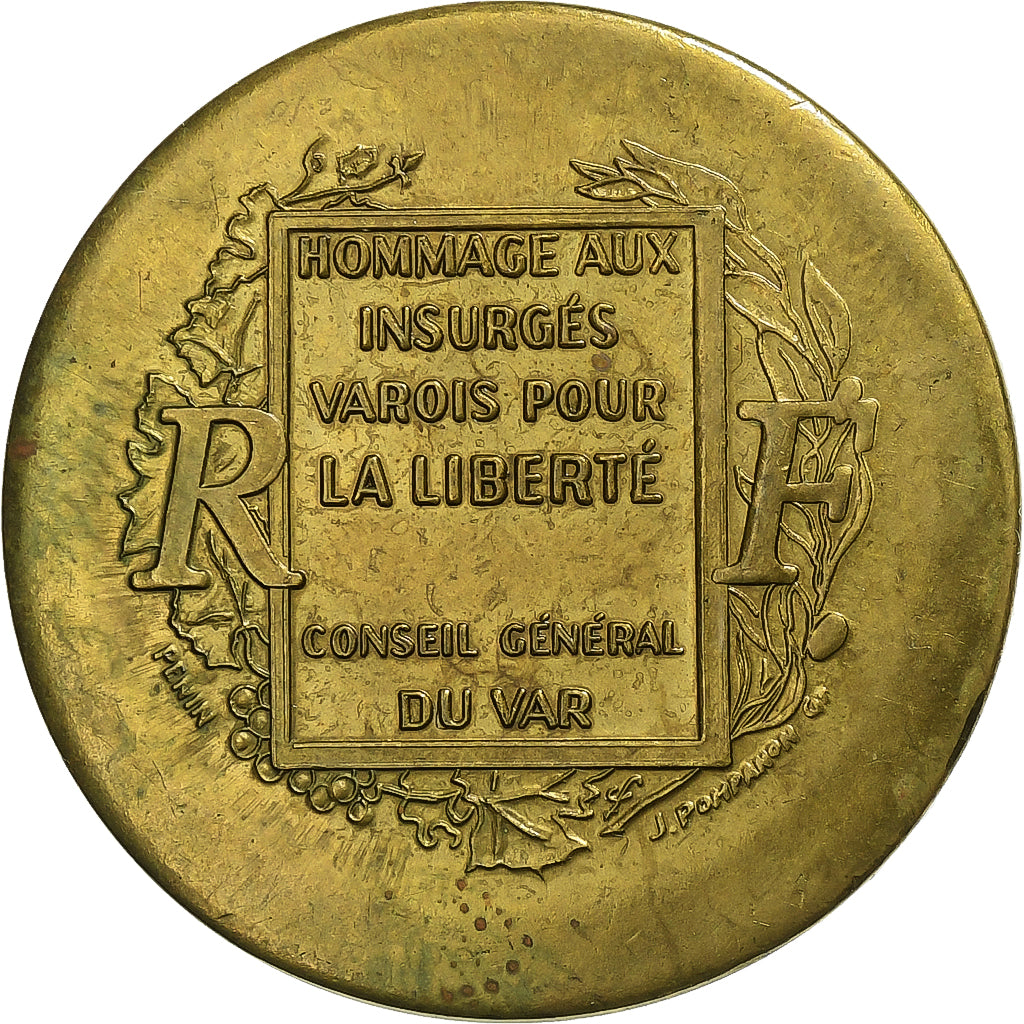 France, Token, Hommage aux Insurgés Varois, 2001, Brass, AU(50-53)