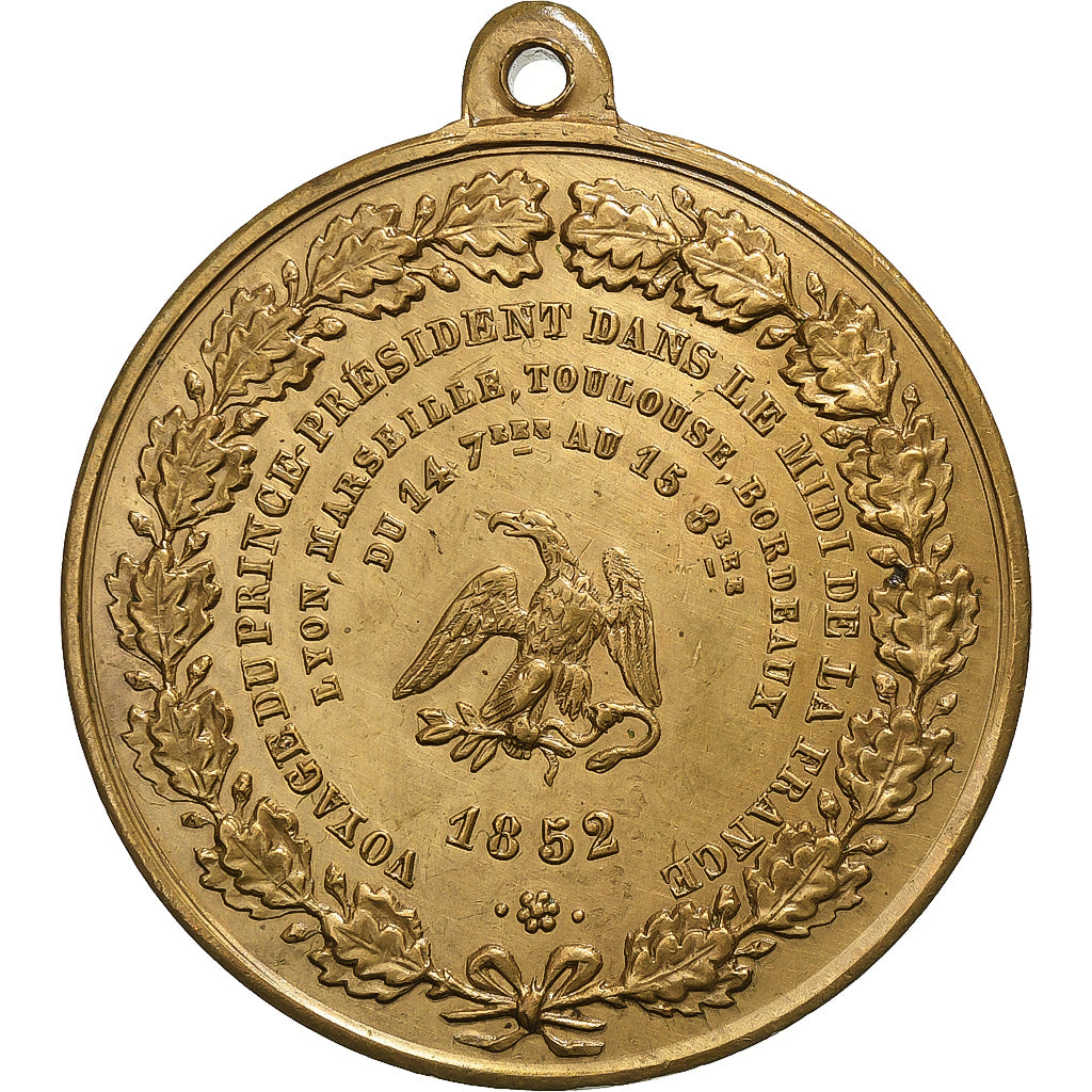 France, Token, Voyage de louis-Napoléon Bonaparte dans le Midi, 1852, Brass