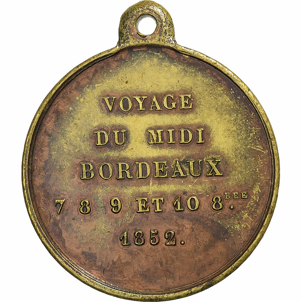 Francia, medaglia, Napoléon III, Voyage du Midi - Bordeaux, 1852, Ottone
