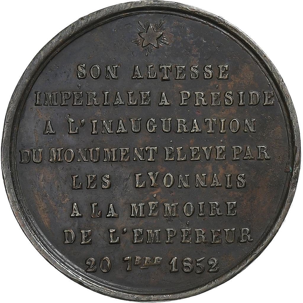 França, medalha, Inauguration du Monument, à la Mémoire de l'Empereur, Lyon