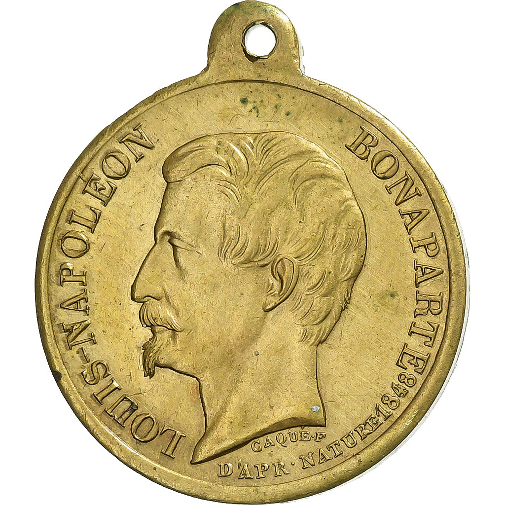 France, Medal, Louis-Napoléon Bonaparte, Visite à Bourges, 1852, Brass