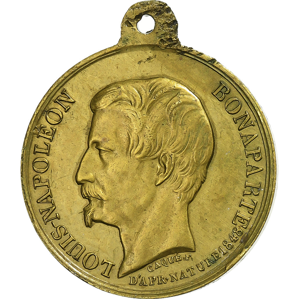 France, Medal, Louis-Napoléon Bonaparte, Visite à Bourges, 1852, Brass