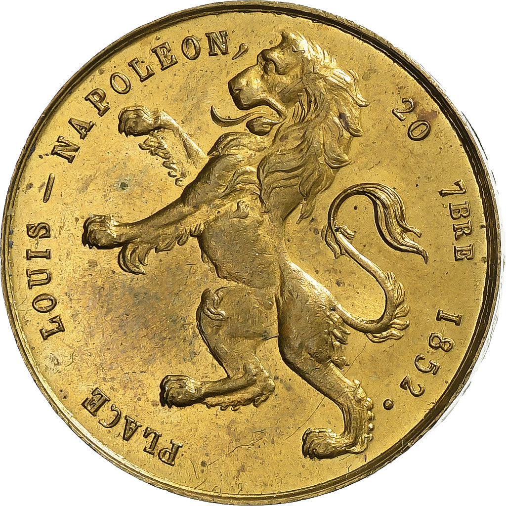 France, Medal, Place Louis-Napoléon à Toulouse, 1852, Brass, AU(55-58)