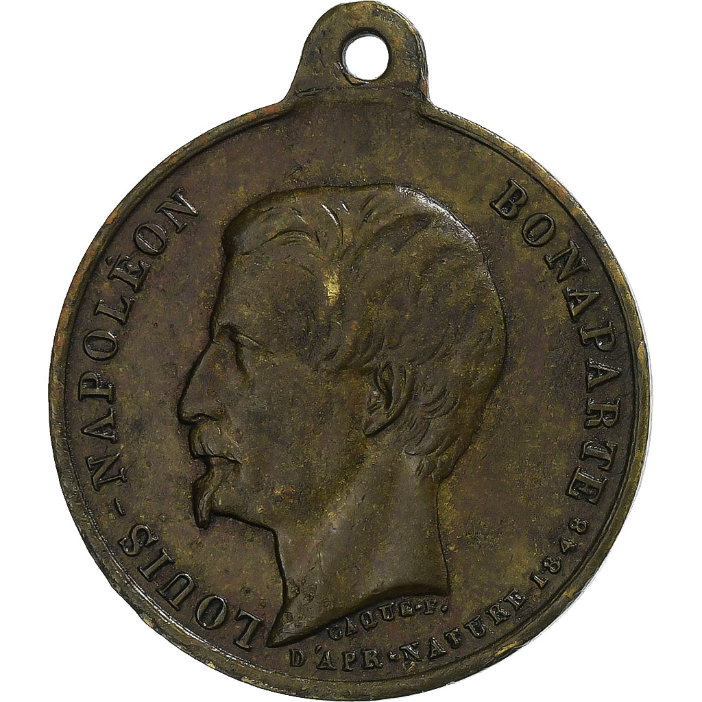 France, Medal, Napoléon III, Voyage du Midi - Bordeaux, 1852, Copper, Caqué
