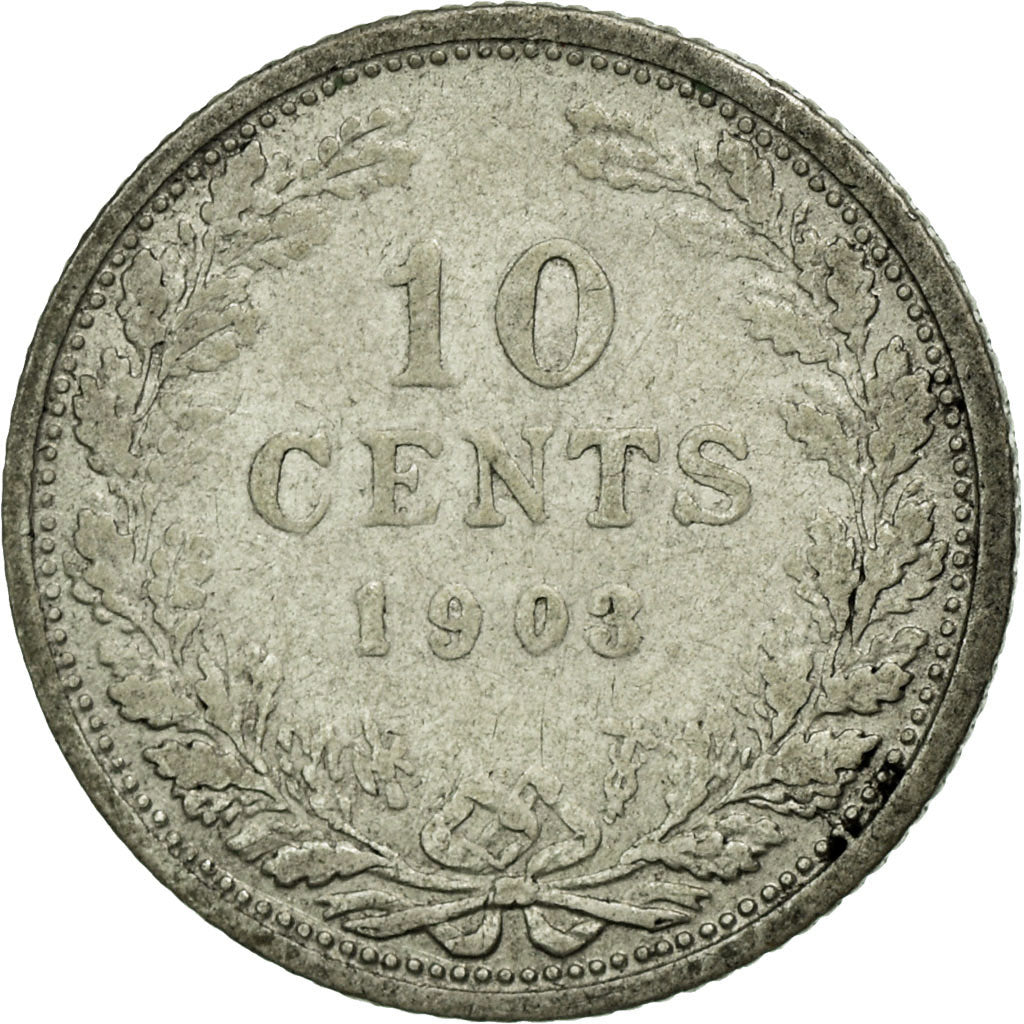 Coin, Netherlands, Wilhelmina I, 10 Cents, 1903, VF(30-35), Silver, KM:135