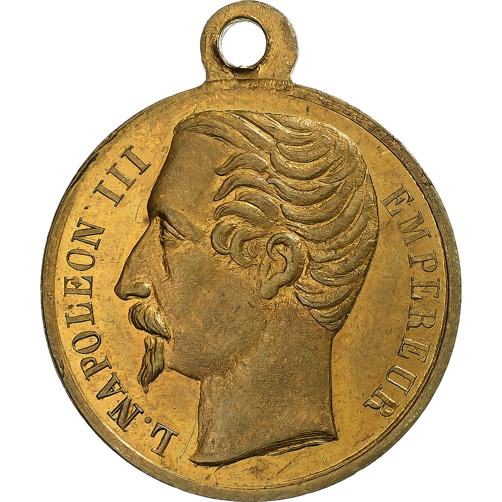 France, Medal, Louis Napoléon III, Vive l'Empereur, 1852, Brass, AU(55-58)