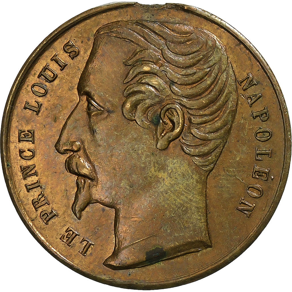 France, Medal, Louis Napoléon III, Vive l'Empereur, 1852, Brass, AU(50-53)