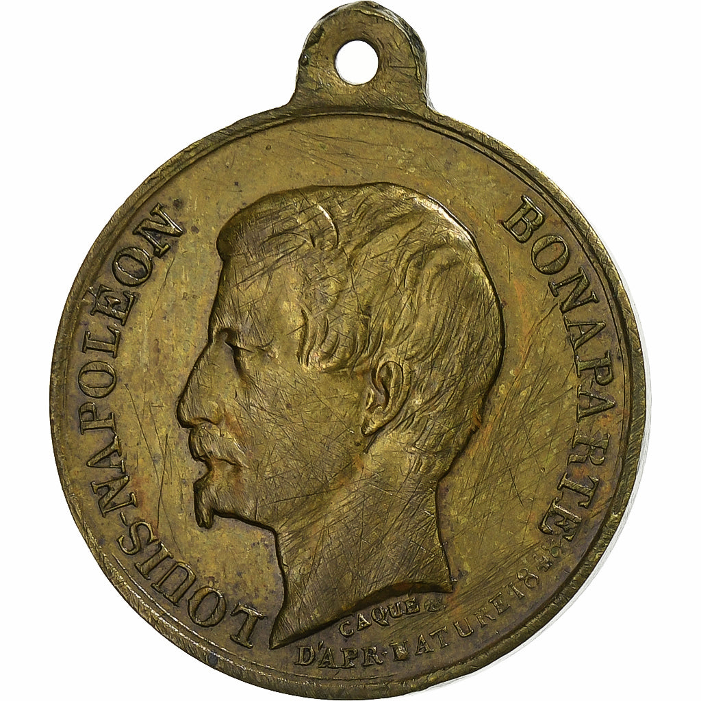 Frankrijk, Medaille, Louis Napoléon Bonaparte, Visite à Niort, 1852, Tin, ZF+