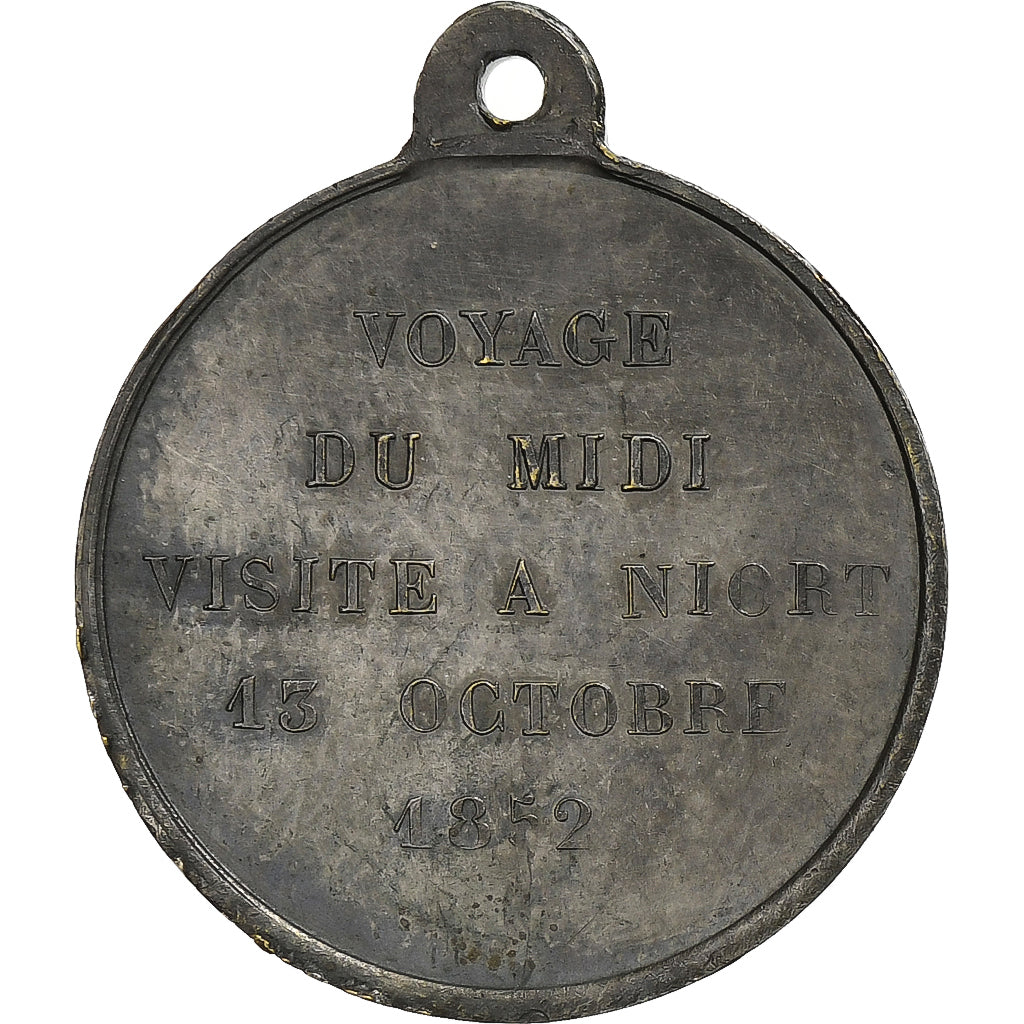 Frankrijk, Medaille, Louis Napoléon Bonaparte, Visite à Niort, 1852, Silvered