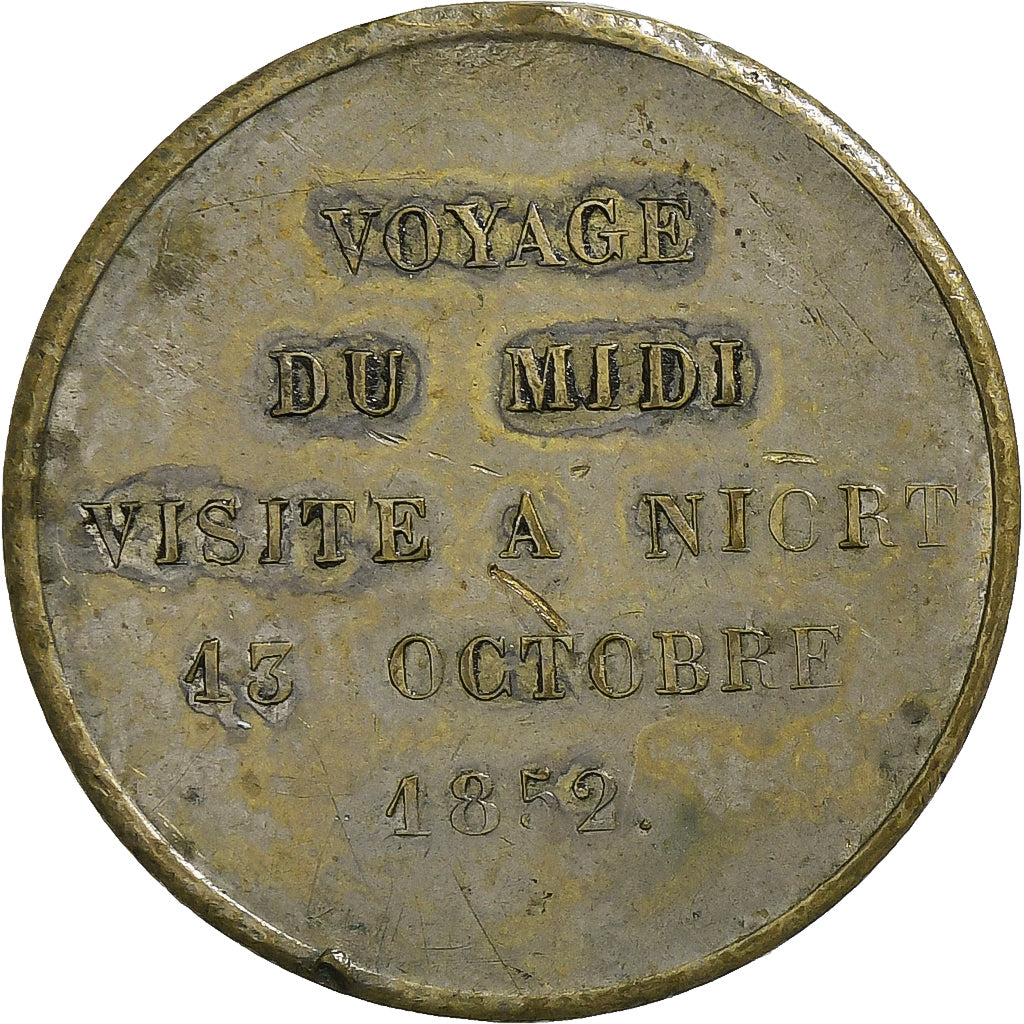 Frankrijk, Medaille, Louis Napoléon Bonaparte, Visite à Niort, 1852, Silvered