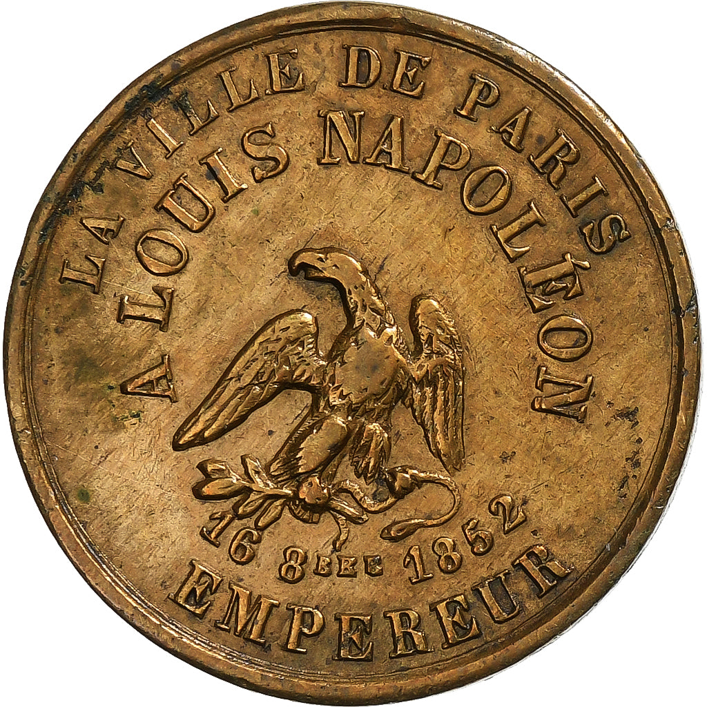 Frankrijk, Medaille, La ville de Paris à Louis-Napoléon empereur, Tin, ZF