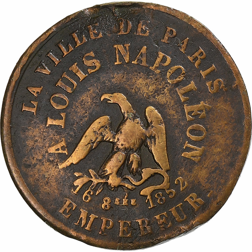 Frankrijk, Medaille, La ville de Paris à Louis-Napoléon empereur, Tin