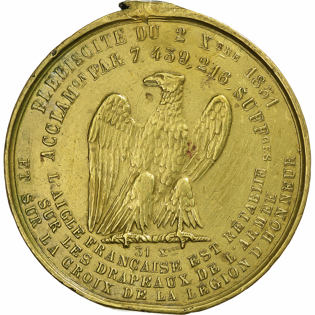 France, Medal, Louis Napoléon Bonaparte, Acclamation en Faveur du Plébiscite