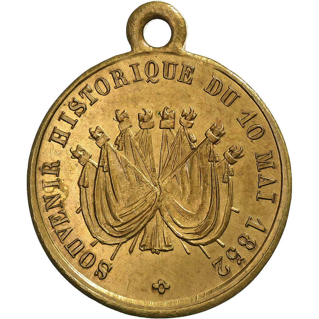 France, Medal, Souvenir Historique du 10 Mai, 1852, Brass, AU(55-58)