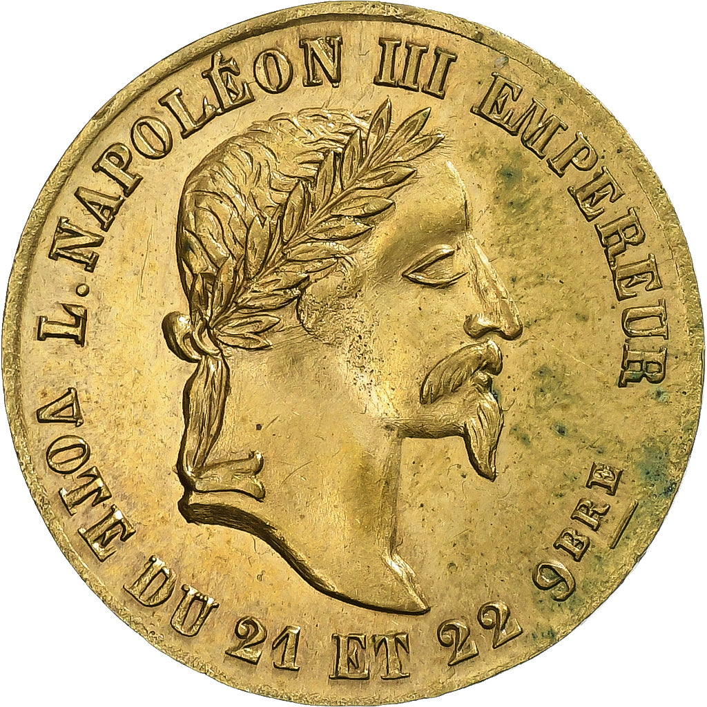 France, Medal, Proclamation de Louis-Napoléon Bonaparte, 1852, Brass, AU(55-58)