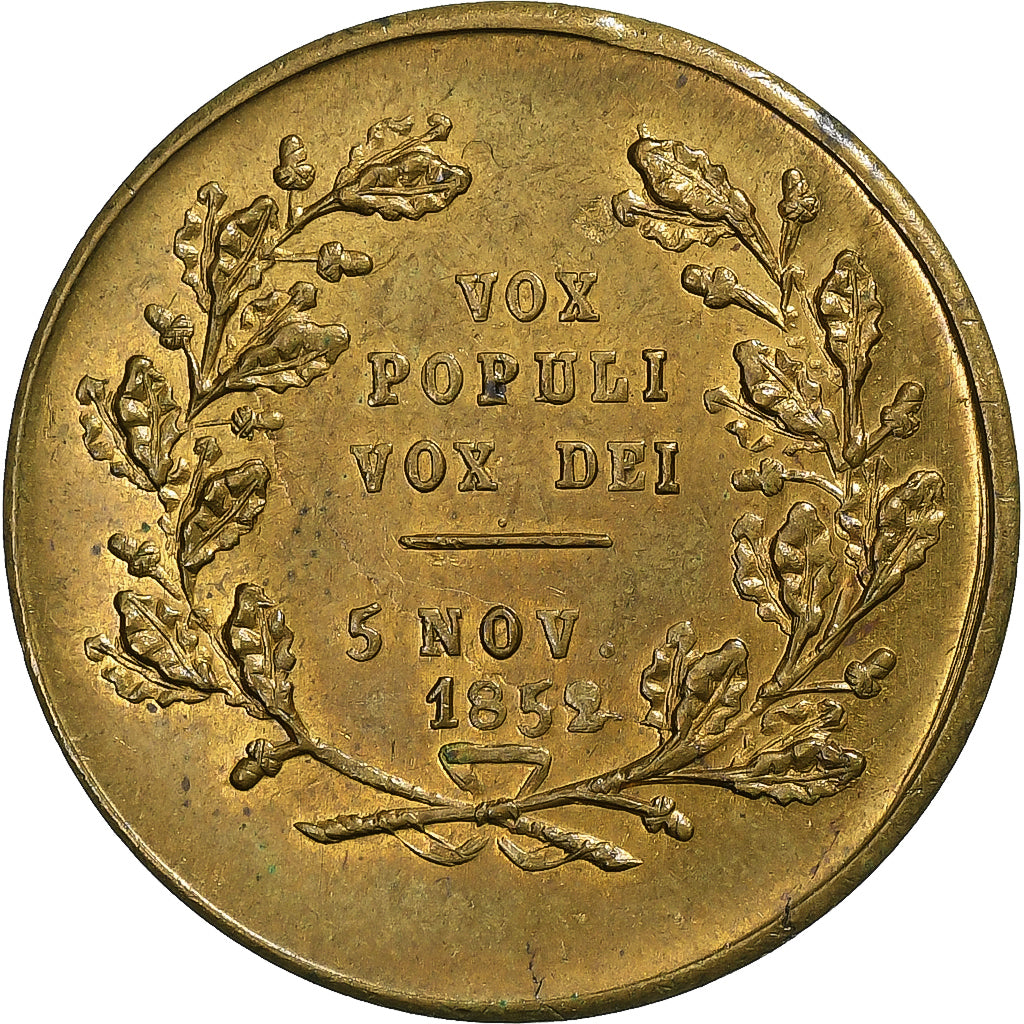 France, Medal, Proclamation de Louis-Napoléon Bonaparte, 1852, Brass, AU(50-53)