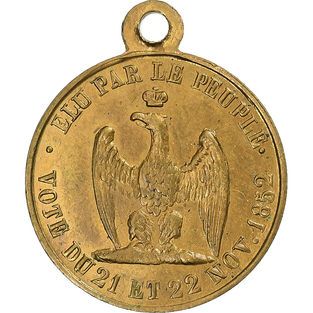 Frankreich, Medaille, Proclamation de Louis-Napoléon Bonaparte, 1852, Messing