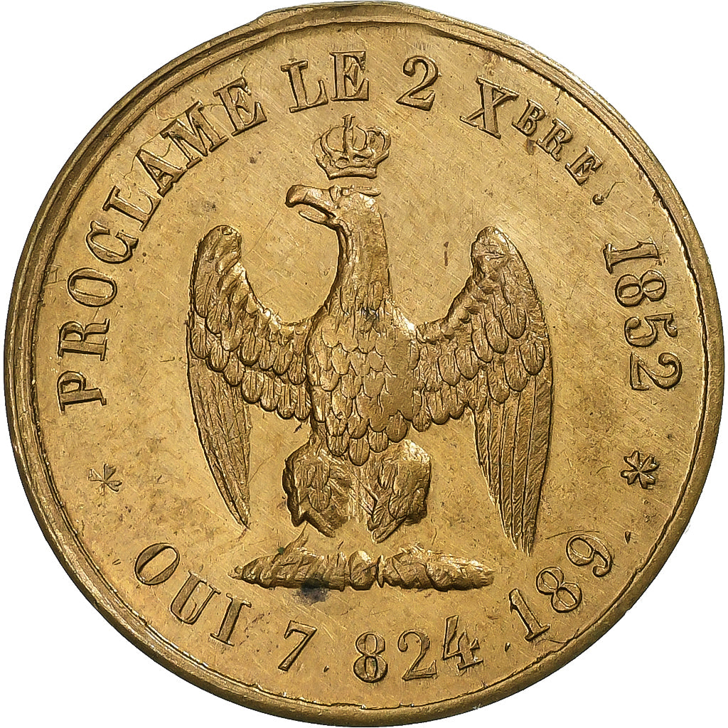 Frankreich, Medaille, Proclamation de Louis-Napoléon Bonaparte, 1852, Messing