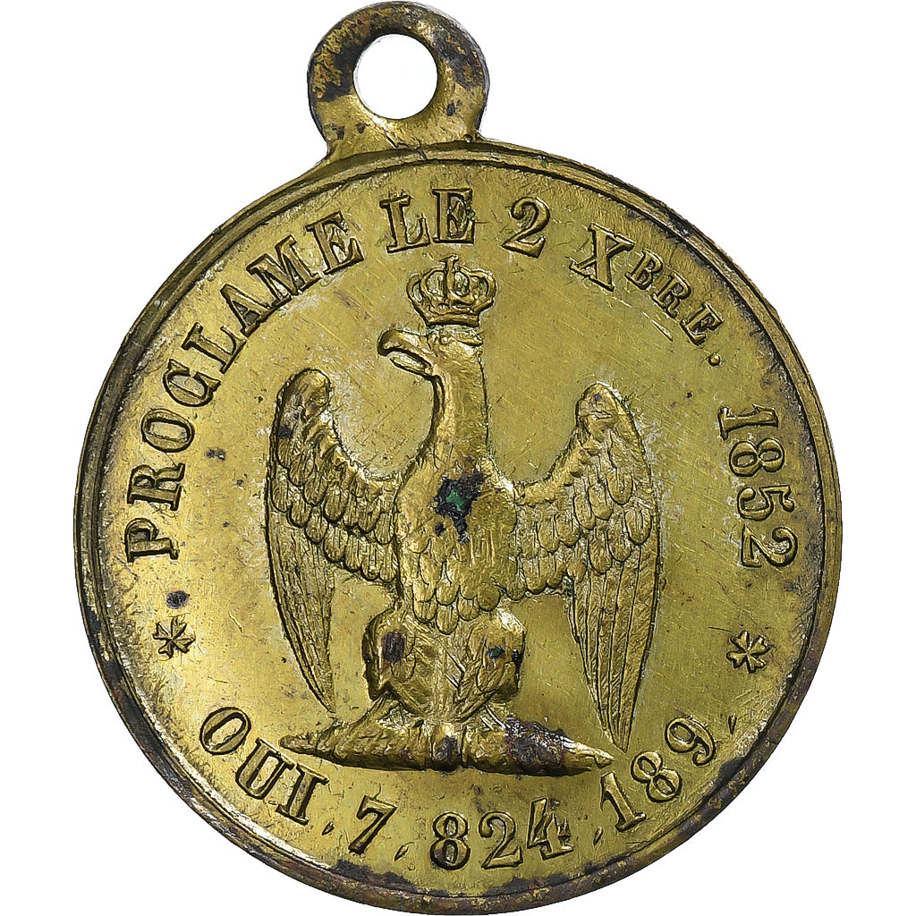 Frankreich, Medaille, Proclamation de Louis-Napoléon Bonaparte, 1852, Messing