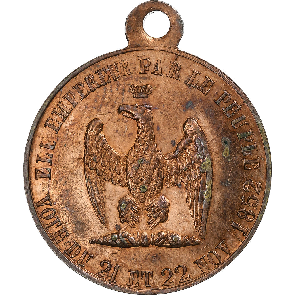 Frankrijk, Medaille, Proclamation de Louis-Napoléon Bonaparte, 1852, Koper, ZF+