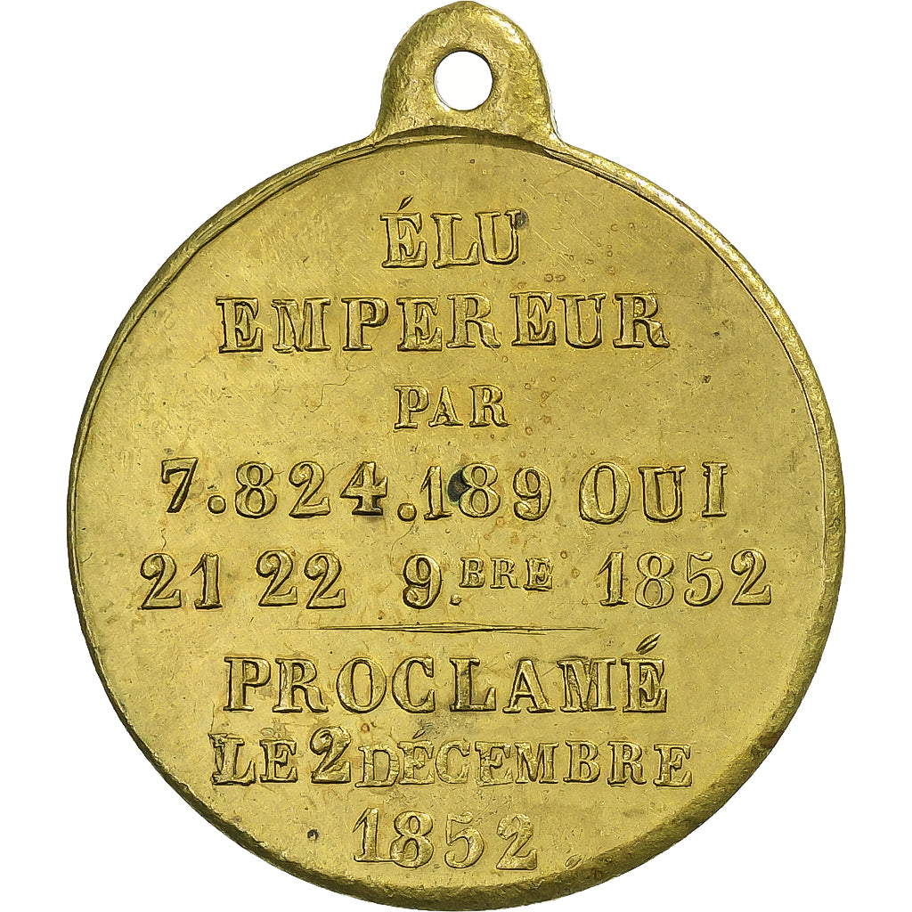 Francia, medaglia, Napoléon III, Elu Empereur, 1852, Ottone, Montagny, SPL-