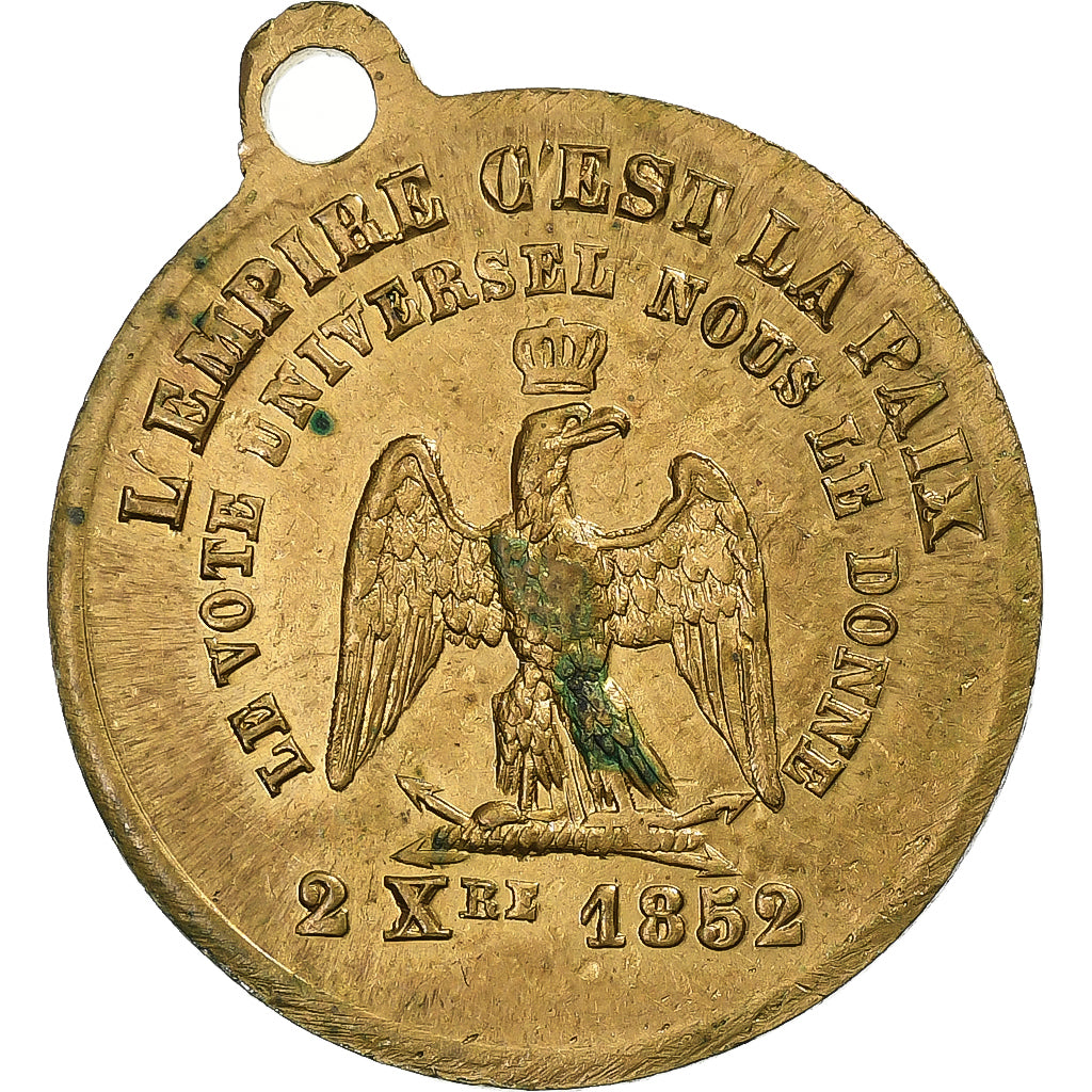 Frankreich, Medaille, Napoléon III, Elu Empereur, 1852, Messing, SS+