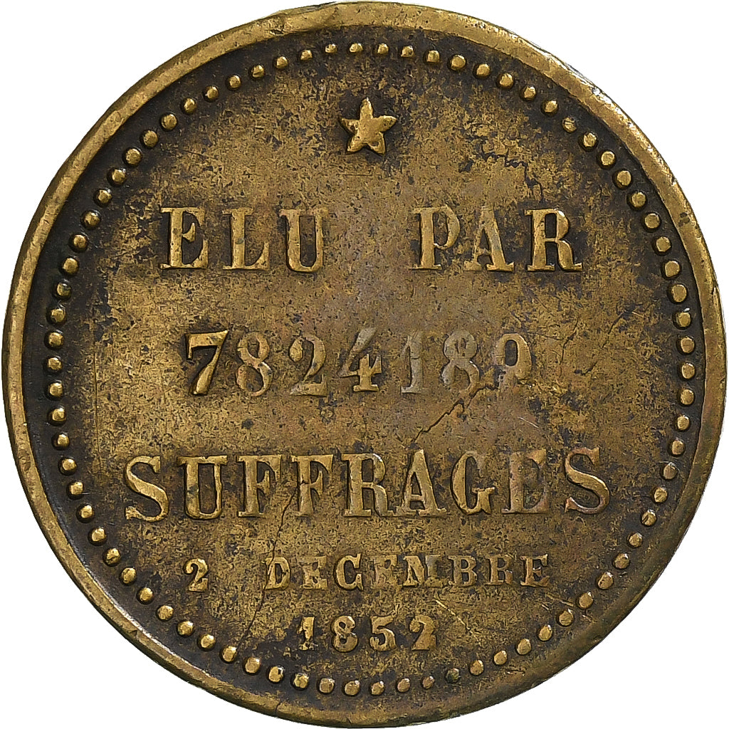 Frankrijk, Medaille, Napoléon III, Elu Empereur, 1852, Tin, FR+