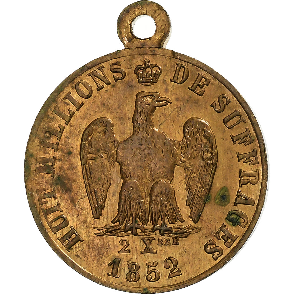 Frankrijk, Medaille, Napoléon III, Elu Empereur, 1852, Tin, ZF+