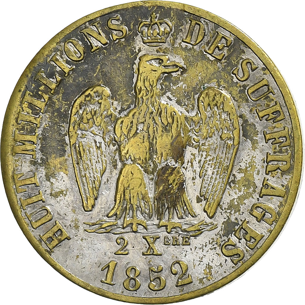 Frankrijk, Medaille, Napoléon III, Elu Empereur, 1852, Silvered Brass, ZF