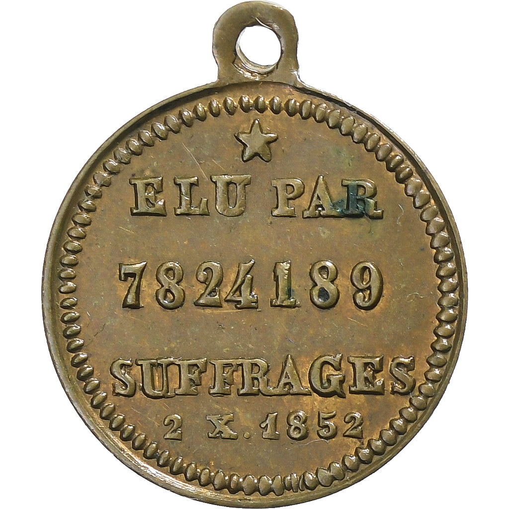 Frankrijk, Medaille, Napoléon III, Elu Empereur, 1852, Tin, ZF+