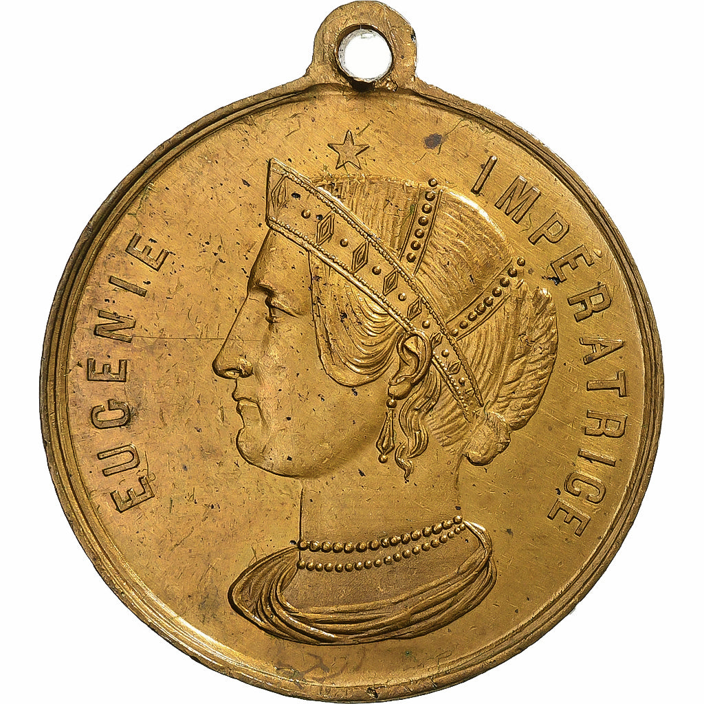 Frankreich, Medaille, Impératrice Eugénie, Mariage Impérial, 1853, Messing