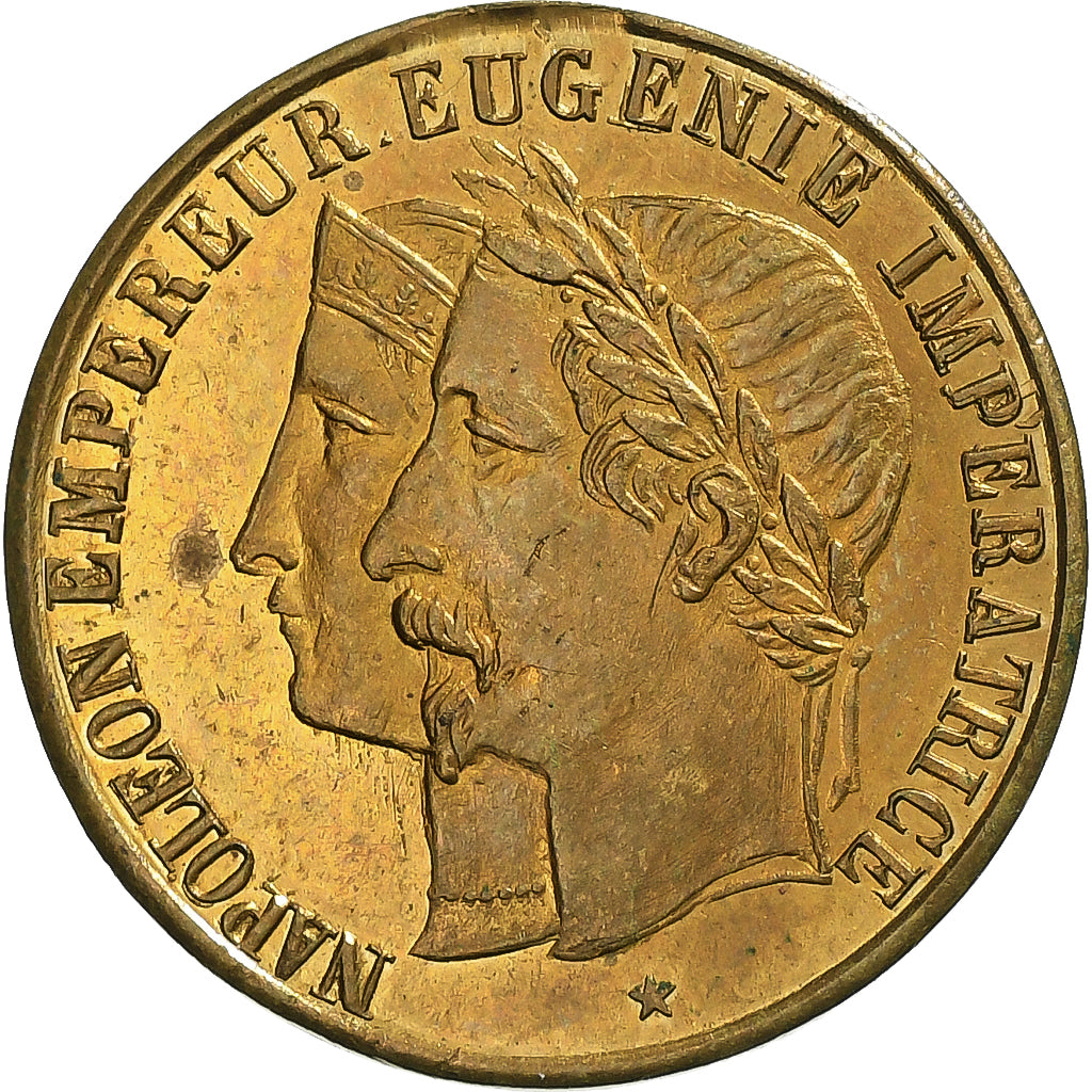 Frankreich, Medaille, Napoléon III, Mariage Impérial, 1853, Messing, VZ
