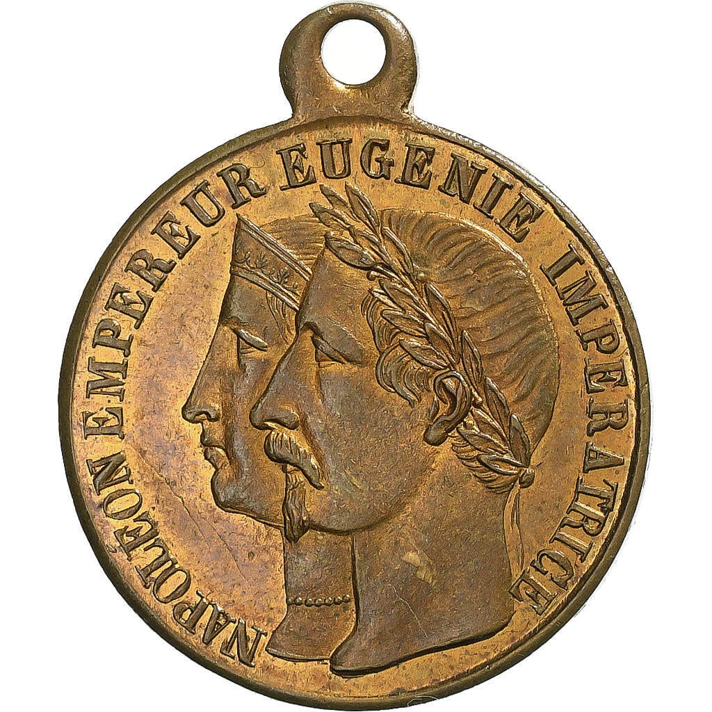 Frankreich, Medaille, Napoléon III, Mariage Impérial, 1853, Messing, VZ