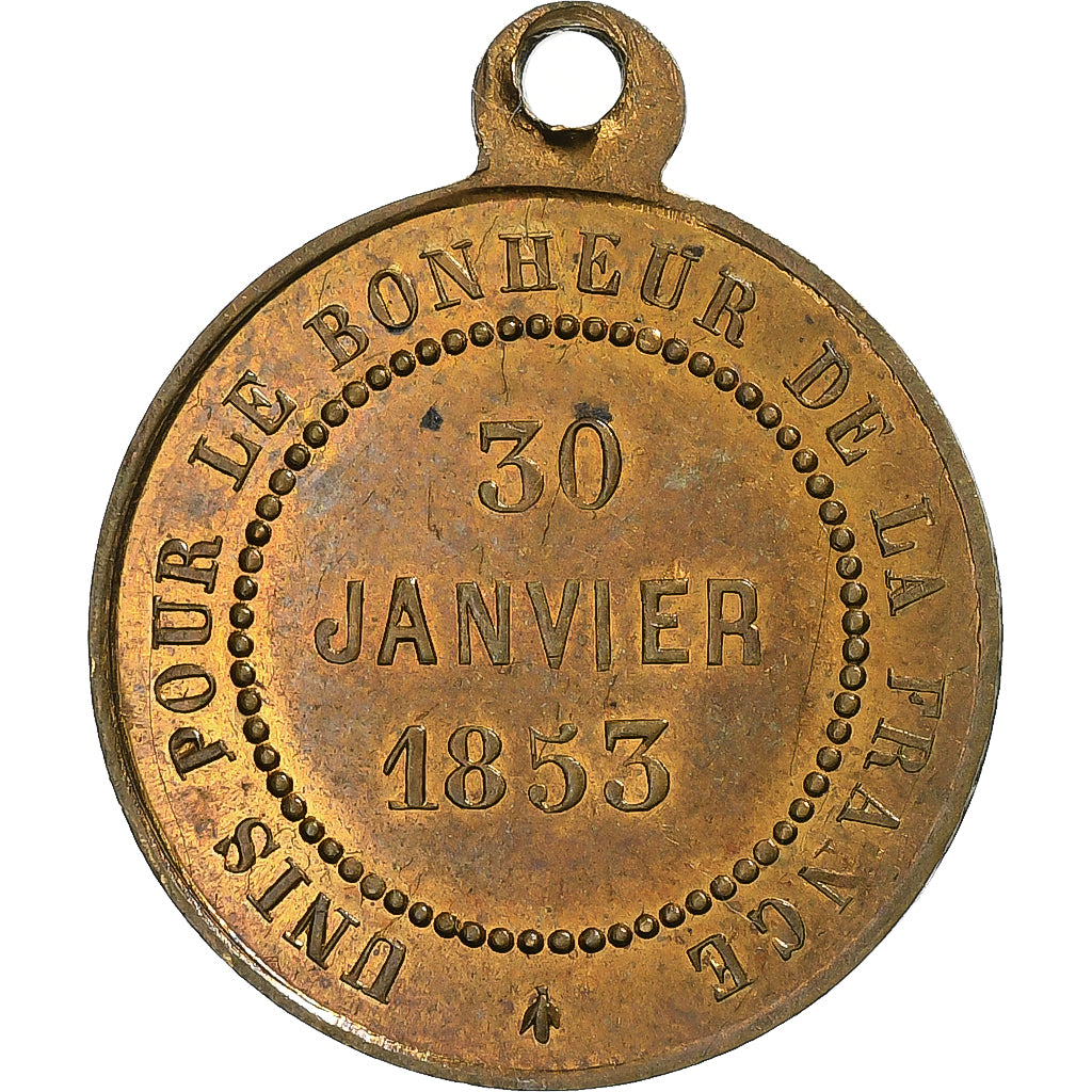Frankreich, Medaille, Napoléon III, Mariage Impérial, 1853, Messing, VZ