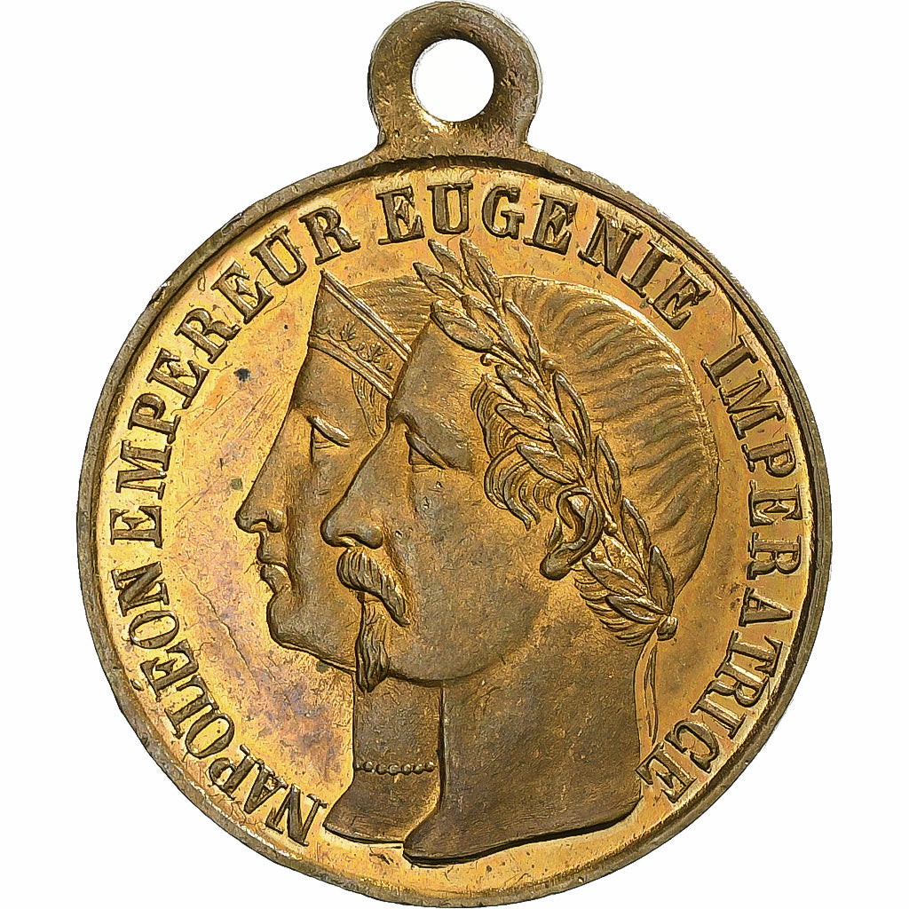 Frankreich, Medaille, Napoléon III, Mariage Impérial, 1853, Messing, VZ